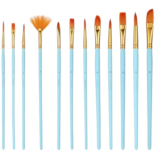 YUXIANLB Pinsel-Set, Acryl-Pinsel, 12 Stück, professionelle synthetische Pinsel, Künstlerpinsel für Körper, Gesicht, Fels, Leinwand, Erwachsene, Zeichnen, Kunst, Bastelbedarf, Aquarell, Gouache-Tinte YUXIANLB Pinsel-Set, Acryl-Pinsel, 12 Stück, professionelle synthetische Pinsel, Künstlerpinsel für Körper, Gesicht, Fels, Leinwand, Erwachsene, Zeichnen, Kunst, Bastelbedarf, Aquarell, Gouache-Tinte von YUXIANLB