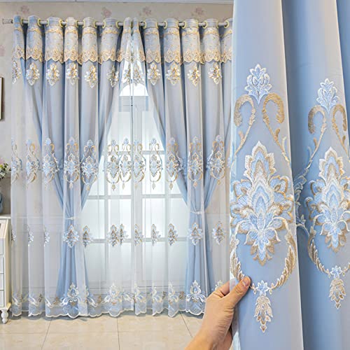 Elegance 2 Schichten Spitzen Stickerei Tüll Verdunkelungsvorhänge,Doppelstöckiger Blickdicht Vorhang mit Voile,Kinder Wohnzimmer Schlafzimmer Deko Wärmeisolierter Double Deck Öse Blackout Gardinen,1 Elegance 2 Schichten Spitzen Stickerei Tüll Verdunkelungsvorhänge,Doppelstöckiger Blickdicht Vorhang mit Voile,Kinder Wohnzimmer Schlafzimmer Deko Wärmeisolierter Double Deck Öse Blackout Gardinen,1 von YUXINCAI