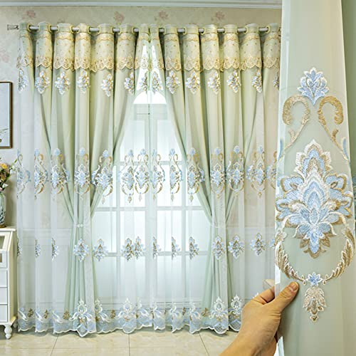 Elegance 2 Schichten Spitzen Stickerei Tüll Verdunkelungsvorhänge,Doppelstöckiger Blickdicht Vorhang mit Voile,Kinder Wohnzimmer Schlafzimmer Deko Wärmeisolierter Double Deck Öse Blackout Gardinen,1 Elegance 2 Schichten Spitzen Stickerei Tüll Verdunkelungsvorhänge,Doppelstöckiger Blickdicht Vorhang mit Voile,Kinder Wohnzimmer Schlafzimmer Deko Wärmeisolierter Double Deck Öse Blackout Gardinen,1 von YUXINCAI