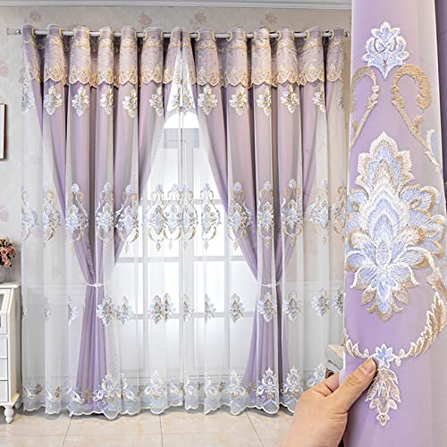 Elegance 2 Schichten Spitzen Stickerei Tüll Verdunkelungsvorhänge,Doppelstöckiger Blickdicht Vorhang mit Voile,Kinder Wohnzimmer Schlafzimmer Deko Wärmeisolierter Double Deck Öse Blackout Gardinen,1 Elegance 2 Schichten Spitzen Stickerei Tüll Verdunkelungsvorhänge,Doppelstöckiger Blickdicht Vorhang mit Voile,Kinder Wohnzimmer Schlafzimmer Deko Wärmeisolierter Double Deck Öse Blackout Gardinen,1 von YUXINCAI