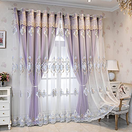 Elegance 2 Schichten Spitzen Stickerei Tüll Verdunkelungsvorhänge,Doppelstöckiger Blickdicht Vorhang mit Voile,Kinder Wohnzimmer Schlafzimmer Deko Wärmeisolierter Double Deck Öse Blackout Gardinen,1 Elegance 2 Schichten Spitzen Stickerei Tüll Verdunkelungsvorhänge,Doppelstöckiger Blickdicht Vorhang mit Voile,Kinder Wohnzimmer Schlafzimmer Deko Wärmeisolierter Double Deck Öse Blackout Gardinen,1 von YUXINCAI