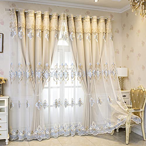 Elegance 2 Schichten Spitzen Stickerei Tüll Verdunkelungsvorhänge,Doppelstöckiger Blickdicht Vorhang mit Voile,Kinder Wohnzimmer Schlafzimmer Deko Wärmeisolierter Double Deck Öse Blackout Gardinen,1 Elegance 2 Schichten Spitzen Stickerei Tüll Verdunkelungsvorhänge,Doppelstöckiger Blickdicht Vorhang mit Voile,Kinder Wohnzimmer Schlafzimmer Deko Wärmeisolierter Double Deck Öse Blackout Gardinen,1 von YUXINCAI