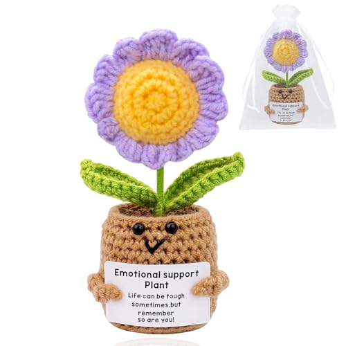 YUXIYAN Positive Gänseblümchen-Häkelblumen, emotionale Unterstützung für Frauen, Mutter, Freunde, Kollegen, Lehrer, Weihnachten, Geburtstag, Hochzeit, Dankeschön, Ermutigung, Geschenke für das Büro YUXIYAN Positive Gänseblümchen-Häkelblumen, emotionale Unterstützung für Frauen, Mutter, Freunde, Kollegen, Lehrer, Weihnachten, Geburtstag, Hochzeit, Dankeschön, Ermutigung, Geschenke für das Büro von YUXIYAN