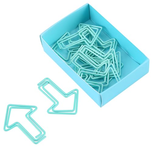 12pcs Pfeilformpapier Clips Stationery Clips Dokumentclips mit Kunststoffbeschichtung Zum Organisieren von Markierung und Lesezeichen in Rosenhellblau (Cyan) von YUYTE