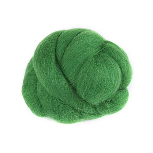 8 Farben, 55 G Nadelfilzwolle, Roving-Wollfaser Zum Nadelfilzen, Weiches Handarbeitsmaterial mit 8 Lebendigen Farben für DIY-Bastelzubehör und Dekoration (36-grün) von YUYTE