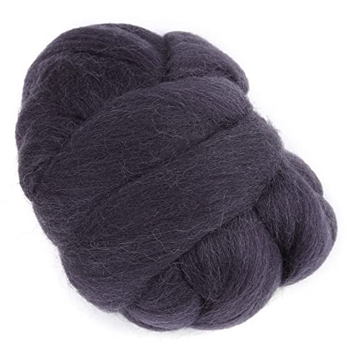 8 Farben, 55 G Nadelfilzwolle, Roving-Wollfaser Zum Nadelfilzen, Weiches Handarbeitsmaterial mit 8 Lebendigen Farben für DIY-Bastelzubehör und Dekoration (47-schwarz) von YUYTE