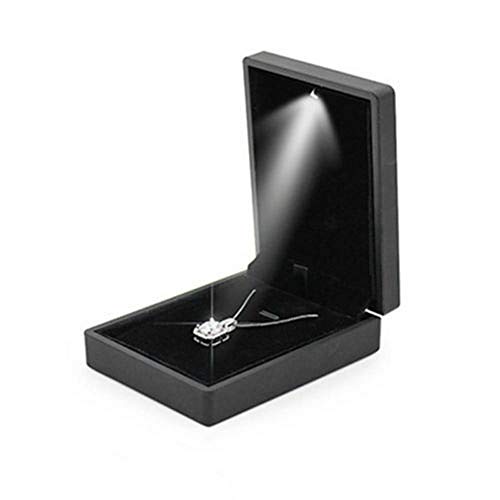 YUYTE LED Ring Box, Innenfutter aus weichem Samt, kratzfest, Ringe/Anhänger/Armband/Halskette für die Sammlung und Aufbewahrung von YUYTE