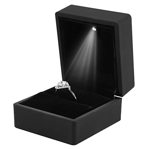 Schmuckschatulle für Damen Schmuckkästchen, LED Ringbox, Ringschachtel mit Licht Klein, LED Licht Ring Box, Modische Beleuchteter Ring/Anhänger/Armband/Halskette Schmuck Vitrine Geschenke Aufbewahrun von YUYTE