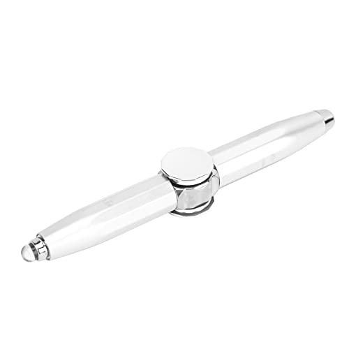 YUYTE Fidget Pen LED LEG Light Gyro Kugelschreiber für Stressabbau Angst mit Reibungslosen Rotation Schreiben Taschenlampenfunktionen (SILVER) von YUYTE