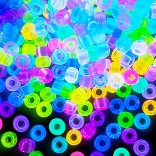 1000 Stück Leuchtende Ponyperlen Bunte, 9mm Perlen zum Auffädeln, Bunt Bastelperlen Kinder, Acryl Fädelperlen Leuchtende Perlen zum Basteln für Armbänder, Halsketten Kunsthandwerk 1000 Stück Leuchtende Ponyperlen Bunte, 9mm Perlen zum Auffädeln, Bunt Bastelperlen Kinder, Acryl Fädelperlen Leuchtende Perlen zum Basteln für Armbänder, Halsketten Kunsthandwerk von YUYWWAN