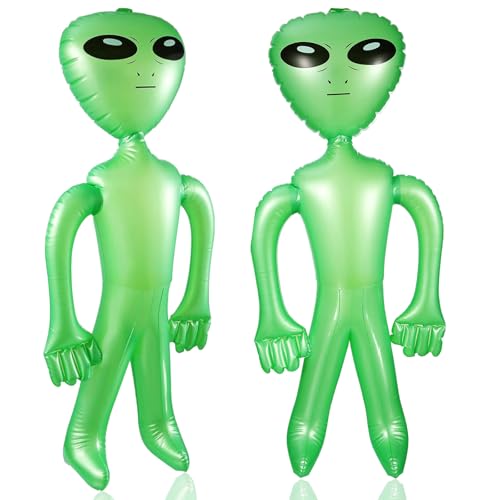 Alien Aufblasbar, 2 Stück 85 cm Aufblasbares Aliens Klein, Halloween Alien Party Deko Interessant 3D Aliens Aufblasbare Spielzeug für Alien-Party, Halloween, Karneval, Geburtstags von YUYWWAN