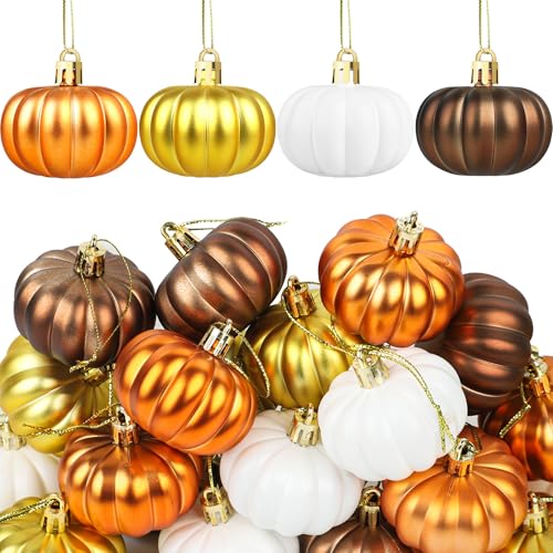 Herbstkürbis Hängedeko, 12 Stück Kürbis Hängend, Herbstdeko zum Aufhängen, Mini Kürbis Hängend Ornamente für Herbst, Herbsternte, Erntedankfest, Halloween, Wohndeko, Partyzubehör (B) von YUYWWAN