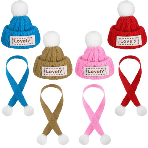 Kleine Weihnachtsmützen und Schal, 4 Stück 2.3 Zoll Mini Weihnachtsmütze und 4 Stück 10.6 Zoll Weihnachtsschal Stricken für Weihnachtsbaum, DIY-Bastelarbeiten, Weihnachts Gschenk-Dekoration (Halbrund) Kleine Weihnachtsmützen und Schal, 4 Stück 2.3 Zoll Mini Weihnachtsmütze und 4 Stück 10.6 Zoll Weihnachtsschal Stricken für Weihnachtsbaum, DIY-Bastelarbeiten, Weihnachts Gschenk-Dekoration (Halbrund) von YUYWWAN