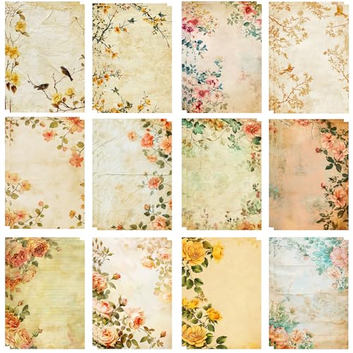 Scrapbook Papier, 24 Blätter Designpapier Vintage Blumenthema Decoupage Papier Stamperia Papier Dekopapier Scrapbook Zubehör für DIY, Grußkarten, Hintergrundkarten, Tagebuch Scrapbook Papier, 24 Blätter Designpapier Vintage Blumenthema Decoupage Papier Stamperia Papier Dekopapier Scrapbook Zubehör für DIY, Grußkarten, Hintergrundkarten, Tagebuch von YUYWWAN