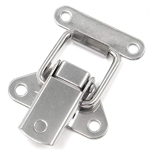 YUZGUHEY 1/2 Stück 304 Edelstahl-Haspe Knebelverschluss, Mini-Klemmen, Kastenverschluss, Schnalle, Kofferraumverschluss, Fänge, Schrankverschluss, Haspe, Werkzeugkasten-Knebelschloss(1pcs) von YUZGUHEY