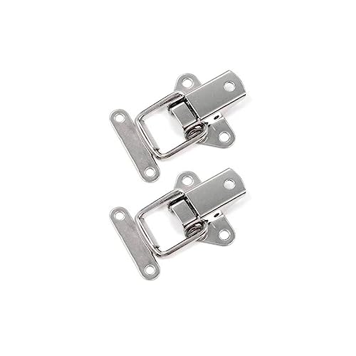 YUZGUHEY 1/2 Stück 304 Edelstahl-Haspe Knebelverschluss, Mini-Klemmen, Kastenverschluss, Schnalle, Kofferraumverschluss, Fänge, Schrankverschluss, Haspe, Werkzeugkasten-Knebelschloss(2pcs) von YUZGUHEY