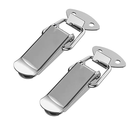YUZGUHEY 2 Stück DuckMouth-Schnalle, Hakenschloss, Edelstahl, Federzug, Knebelverschluss, Klemmclip, silberner Haspenverschluss, Verschluss, Holzbox-Federschnalle(A Nickled Plated 69mm) von YUZGUHEY