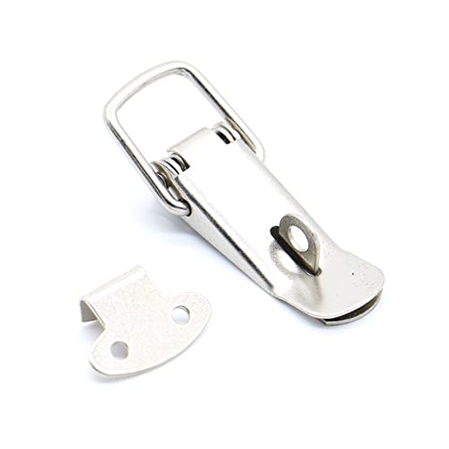 YUZGUHEY 2 Stück Schrankkästen Federbelasteter Riegelverschluss Knebelverschluss Haspe 58 mm/75 mm/90 mm/107 mm Edelstahl 304 Haspe for Schiebetür Fensterschrank(A,107mm) von YUZGUHEY