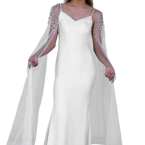 YUZIMEI Schulterschleier, elegante Armärmel für Damen, künstliche Perlen, Schulterschleier, Kleid, lange Ärmel, Hochzeit, Armärmel für Braut, Weiß YUZIMEI Schulterschleier, elegante Armärmel für Damen, künstliche Perlen, Schulterschleier, Kleid, lange Ärmel, Hochzeit, Armärmel für Braut, Weiß von YUZIMEI