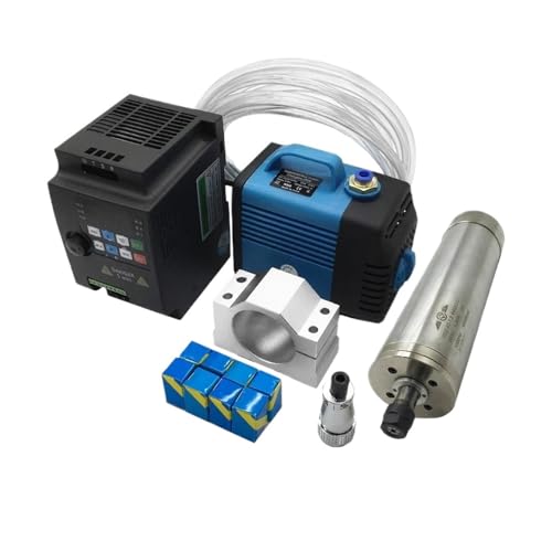 YVAAASIYC 1,2 kW wassergekühlter Spindelmotor-Bausatz, 220/V, 62 mm Durchmesser, 60.000 U/min, 4 Lager, ER11-Spannzange, Steinspindel, Holzbearbeitungsspindel(Spindle 24000Rpm Kit) von YVAAASIYC