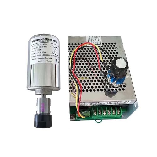 YVAAASIYC 200 W Graviermaschine Spindelmotor Luftkühlung CNC 0,2 KW Spindel Gleichstrommotor CNC Graviermaschine ER16 Spannzangen ER16-8MM(Package4) von YVAAASIYC