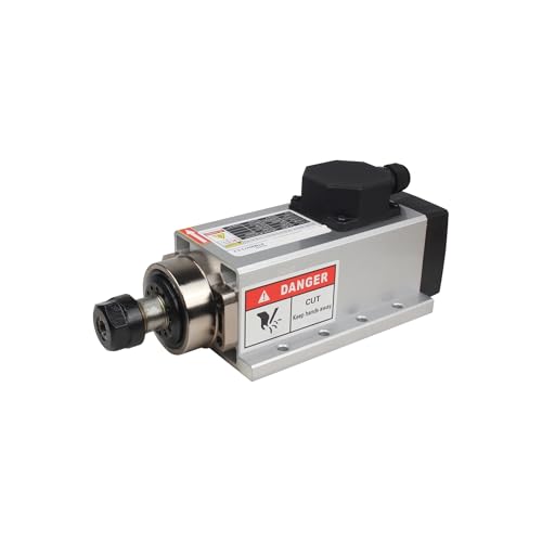 YVAAASIYC 【CNC-Kit, quadratischer, luftgekühlter Kühlspindelmotor, 2,2 kW, 220/V, 24000 U/min, ER20 und HY-Wechselrichter VFD(Just Spindle) von YVAAASIYC