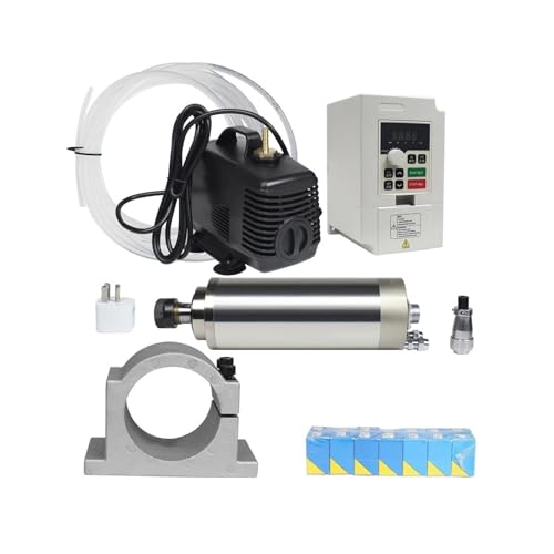 YVAAASIYC CNC-Spindelmotor-Kit mit Wasserkühlung, 2,2 kW, ER20, 110/V, 220/V + MINI-Wechselrichter VFD for Holzbearbeitungs-Fräsmaschine(220/V Kit) von YVAAASIYC