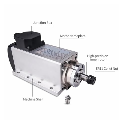 YVAAASIYC Luftgekühlter CNC-Spindelmotor 1.5KW 110/V Platz ER11 Luftgekühlte Fräsmaschinenspindel for die Holzbearbeitung von YVAAASIYC