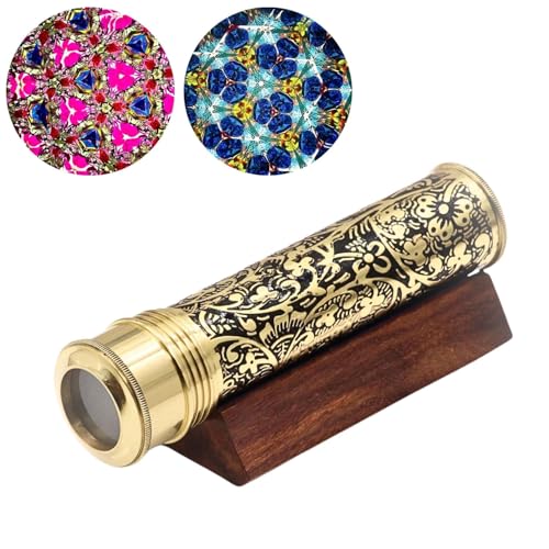 YVCrafts Handgefertigtes Messing-Kaleidoskop für Erwachsene und Kinder, entdecken Sie endlose Farben mit Lampworking Glasperlen, mit Holzständer und trockener Objektkammer - ein einzigartiges Geschenk YVCrafts Handgefertigtes Messing-Kaleidoskop für Erwachsene und Kinder, entdecken Sie endlose Farben mit Lampworking Glasperlen, mit Holzständer und trockener Objektkammer - ein einzigartiges Geschenk von YVCrafts