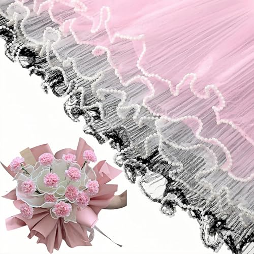 YVYAVGE Perlengitter für Blumensträuße, 3 Stück, 4,37 m, Blumenmuster, Geschenkpapier mit gerüschtem Garnbesatz für Hochzeit/Geburtstag, Blumen, Bastelarbeiten, Blumenstrauß-Dekorationen YVYAVGE Perlengitter für Blumensträuße, 3 Stück, 4,37 m, Blumenmuster, Geschenkpapier mit gerüschtem Garnbesatz für Hochzeit/Geburtstag, Blumen, Bastelarbeiten, Blumenstrauß-Dekorationen von YVYAVGE