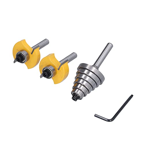 1/4-Zoll-Schaft-Fräser, Fräser, Kohlenstoffstahl, 1/4-Zoll-Schaft, Mehrfach Gerillt, mit 6 Stück Lager, 1/8 Zoll, 1/4 Zoll, 5/16 Zoll, 3/8 Zoll, Tür- und Fenster-Fräser 1/4-Zoll-Schaft-Fräser, Fräser, Kohlenstoffstahl, 1/4-Zoll-Schaft, Mehrfach Gerillt, mit 6 Stück Lager, 1/8 Zoll, 1/4 Zoll, 5/16 Zoll, 3/8 Zoll, Tür- und Fenster-Fräser von YWBL-WH