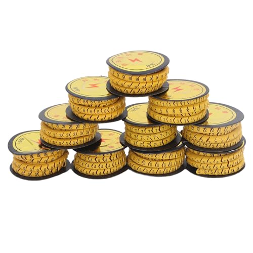 10 St¨¹ck 0-9 Nummernrohr PVC-Kabelmarkierungen Etikettenetikett Rutschfestes Kabelmarkierungsrohr f¨¹r Elektronikcomputer (-1011240030313) von YWBL-WH