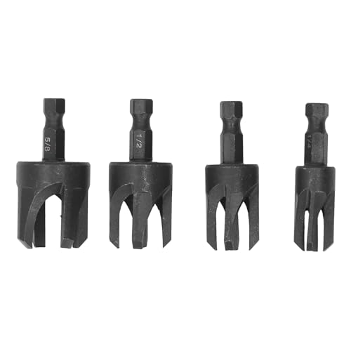 4-teiliges Holzdübelbohrer-Set aus Kohlenstoffstahl mit Sechskantschaft, Holzdübelschneider, Klauentyp, Holzdübelschneider-Set von YWBL-WH