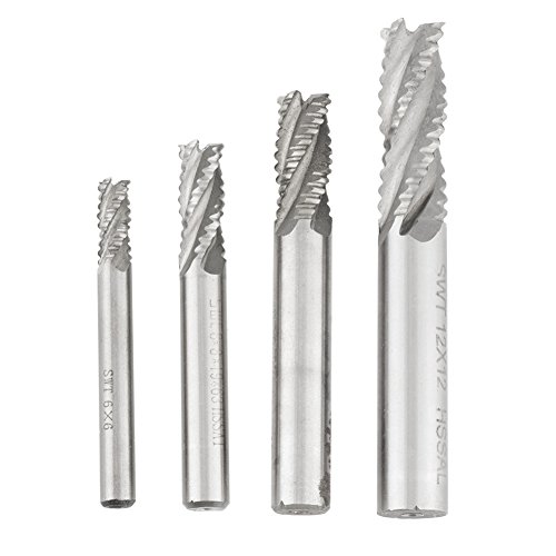 4pcs HSS Schruppfräser M6 M8 M10 M12 4 Nuten Spiralschneider-Bits CNC-Fräser von YWBL-WH