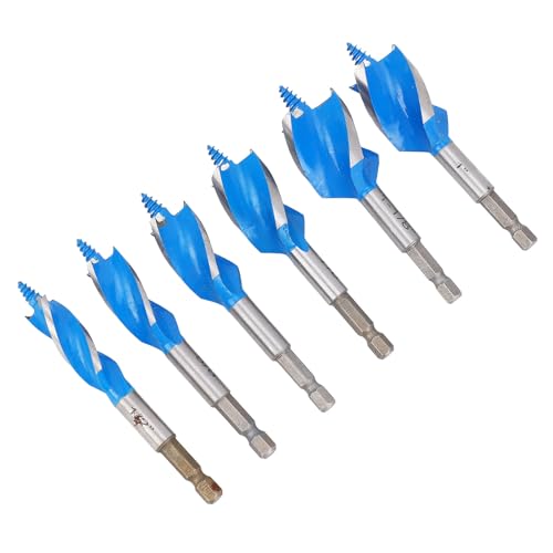 6-teiliges Schneckenbohrer-Set, 4-schneidiger Schlag-Holzbohrer mit Sechskantschaft, Schnellwechsel für Hart- und Weichholz, Kunststoff 6-teiliges Schneckenbohrer-Set, 4-schneidiger Schlag-Holzbohrer mit Sechskantschaft, Schnellwechsel für Hart- und Weichholz, Kunststoff von YWBL-WH