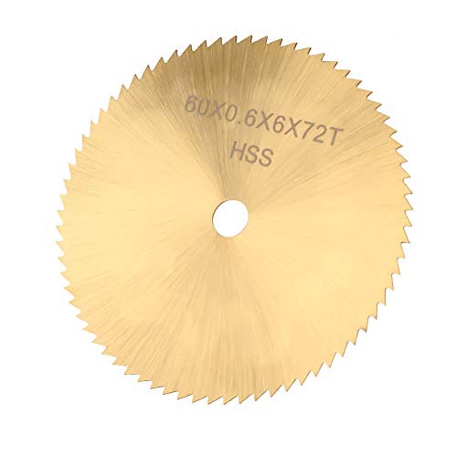 60mm Kreissägeblatt, 72 Zähne Hochgeschwindigkeitsstahl Kreissägeblatt Kleine Schneidscheibe für Metall Holz Kunststoff(6mm) von YWBL-WH
