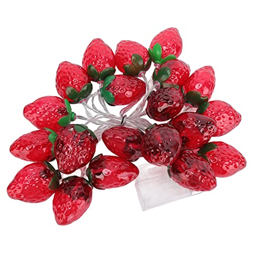 YWBL-WH Erdbeer-Lichterkette, Erdbeer-Lampen-Lichterkette, 9,8 Fuß, 20 LEDs, Obst-Lichterkette, Batteriebetrieben, für Weihnachtsfeier, Dekoration, Innen-Lichterkette YWBL-WH Erdbeer-Lichterkette, Erdbeer-Lampen-Lichterkette, 9,8 Fuß, 20 LEDs, Obst-Lichterkette, Batteriebetrieben, für Weihnachtsfeier, Dekoration, Innen-Lichterkette von YWBL-WH