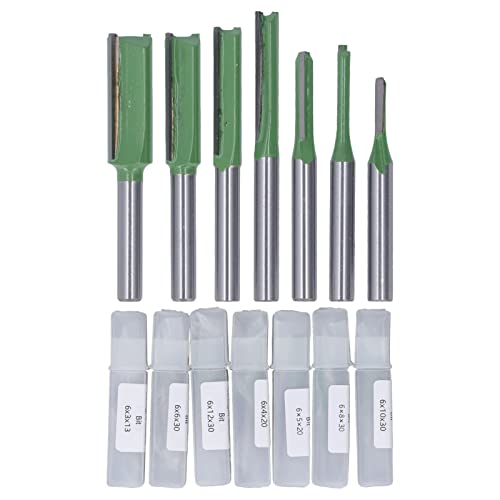 Gerade Router -Bitschneider für Holzbearbeitung, 7pcs Round Shank Mahlen Cutter Tool Kit mit Effizient Gerade Router -Bitschneider für Holzbearbeitung, 7pcs Round Shank Mahlen Cutter Tool Kit mit Effizient von YWBL-WH
