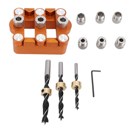 Holzverbindungs ​​-Punch -Locator, Aluminiumlegierung 6/8/10mm Selbst Zentrierende Zapfenspiele, Holzbearbeitungszentrum -Bohrpositionierer von YWBL-WH