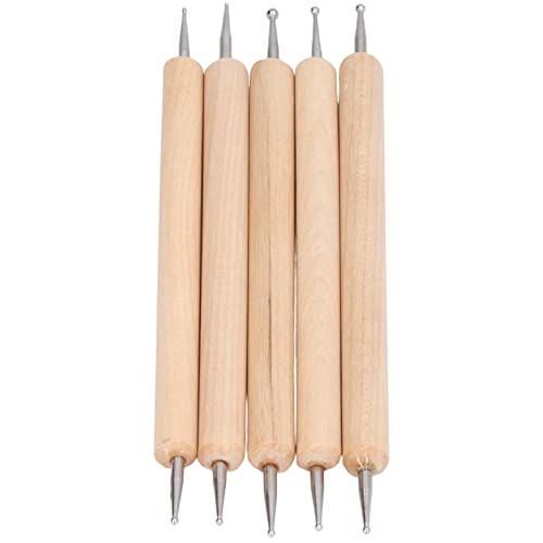Kugel-Stylus-Werkzeug-Set, 5-teiliges Doppelend-Präge-Stylus-Set, Edelstahl-Kugelspitze, Tracing Dotting Stylus für Heimwerker-, Zeichen- und Malbedarf Kugel-Stylus-Werkzeug-Set, 5-teiliges Doppelend-Präge-Stylus-Set, Edelstahl-Kugelspitze, Tracing Dotting Stylus für Heimwerker-, Zeichen- und Malbedarf von YWBL-WH
