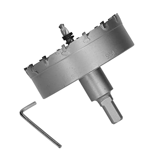 TCT-Hartmetall-Lochsäge, Lochsäge mit Hartmetallzähnen, Robuster TCT-Bohrer, Lochöffner für Edelstahl-Metallplatten, Aluminiumlegierung, Lochsägen (85mm) von YWBL-WH