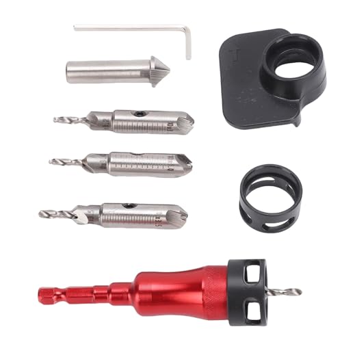 YWBL-WH 8pcs 3 Flöte Multifunktionales Countersink -Bohrer -Bit -Set aus Aluminiumlegierung mit Innerem Lager, Hochgeschwindigkeitsstahlbohrer für 8 Mm 10 Mm Dualdurchmesser von YWBL-WH