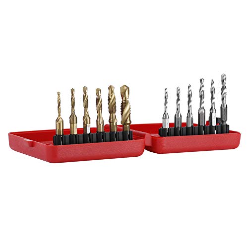 YWBL-WH M3-M10-Gewinde-Tipp mit Hex-Schaft, Kombination Zum Bohrer-Bit-Set, 12-pcs-plattierter HSS-Schraube Zum Bohren und Klopfen von YWBL-WH