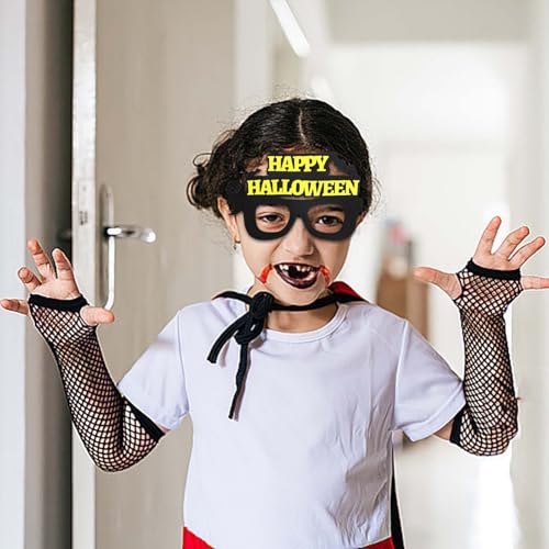 YWBleked Halloween Deko Haus Halloween Kinderbrille Party Plastik Partybrille Glitzernde Brille Fotos Booth Requisiten Deko für Zimmer Photobox (Black, 18x17. 7cm) von YWBleked