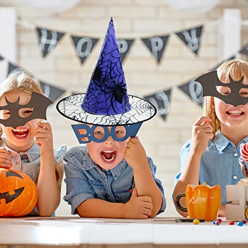 YWBleked Halloween Deko Outdoor Hexenhüte für Frauen, Kinder, Halloween, Kostüme, Zubehör, faltbarer Hexenhut Deko Zimmer Buch Ereignishorizont (Blue, One Size) von YWBleked