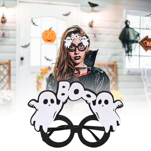 YWBleked Halloween Deko Set Outdoor Halloween Kinderbrille Party Plastik Partybrille Glitzernde Brille Fotos Booth Requisiten Garten Deko Großer Weidenkranz (B, 14x17cm) von YWBleked