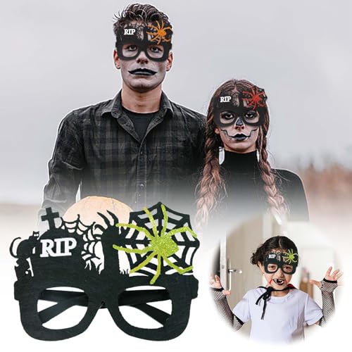 YWBleked Happy Halloween Halloween Kinderbrille Party Plastik Partybrille Glitzernde Brille Fotos Booth Requisiten Deko zum AufhäNgen Türschmuck Frühling (C, One Size) von YWBleked