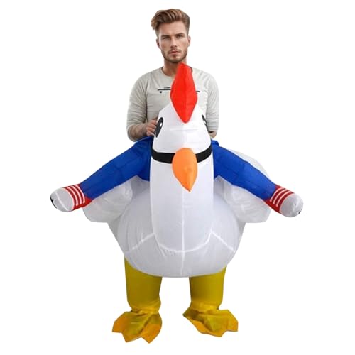 YWBleked Kostüm Halloween Herren Cartoon Aktivität Erwachsene Weißes Huhn Aufblasbare Puppe Zeigen Party Kleidung Cosplay Frauenkostüm Sexy (White, One Size) von YWBleked