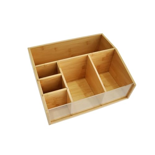 YWJLQH Bambus Organizer für Fernbedienungen, Schreibtischablage für Wohnzimmer Und Küche, 6 Gitter YWJLQH Bambus Organizer für Fernbedienungen, Schreibtischablage für Wohnzimmer Und Küche, 6 Gitter von YWJLQH