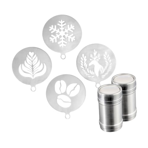 YWJLQH Latte Art Schablonen für Kaffee Dekorationsset, Tragbar, Zubehör für Bar Und Backen, 2 Gläser von YWJLQH